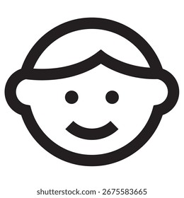 Icono de Vector moderno de niño: Plantilla de símbolos de ilustración mínima para el diseño de interfaz de usuario de App móvil de Web