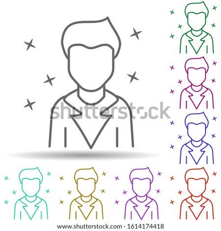 Boy modern young multi color style icon. Simple thin line, outline vector of avatar icons for ui and ux, website or mobile application