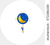Boy and Moon Vector Icon