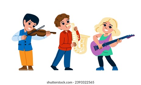 boy music education kid  vector.  girl instrument, play family, caucasian lesson boy music education kid character. people flat cartoon illustration