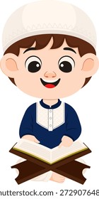 Boy Muslim Reading The Quran