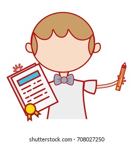boy with notebook and hairstyle design