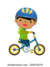 boy on a bicycle vector