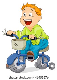 Boy on Bicycle - Vector