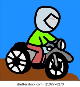 Ilustración Del Vector De Caricatura De Niño En Bicicleta 