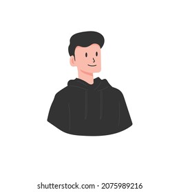 Boy On Black Avatar Isolated