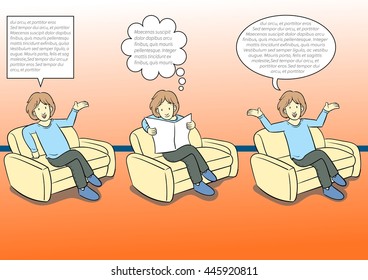 Boy On Couch Speech Bubble Thought Stock Vector (Royalty Free ...