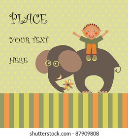 boy on elephant