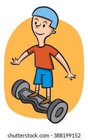 Boy on his hoverboard