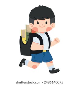 Boy on his way to school