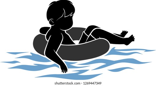 Boy on Inflatable Swim Ring