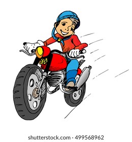 Boy on a motorbike