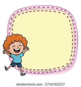 Chico en la ilustración de Plantilla elemento de Vector aislado perfecto para proyectos educativos escolares diseños de cuadernos o ilustraciones de papelería creativa