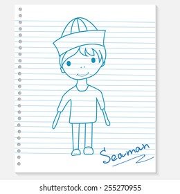 boy on a notebook sheet