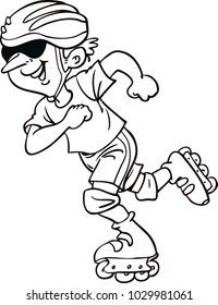 boy on roller skates