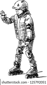boy on roller skates
