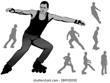 boy on roller skates, hobbies, entertainment, recreation