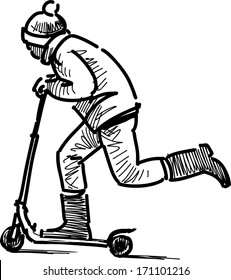 Boy on scooter