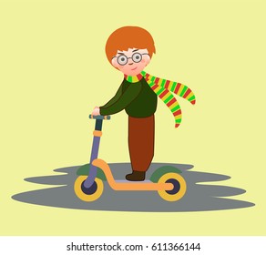 The boy on the scooter
