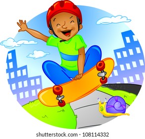 Boy on skateboard