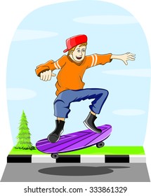Boy on Skateboard