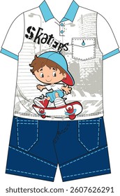 Boy on a Skateboard Summer Outfit