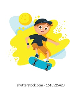 boy on a skateboard vector illustration