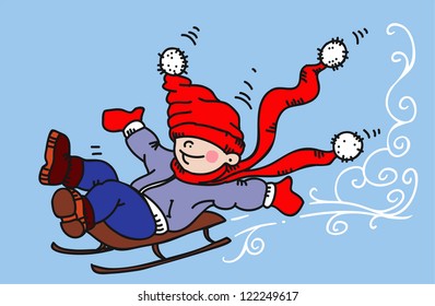 boy on sled