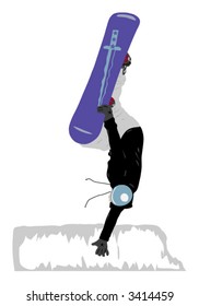boy on snowboard (vector)