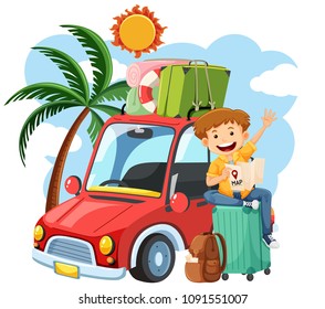 A Boy on Summer Vacation illustration