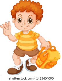 A boy on white background illustration