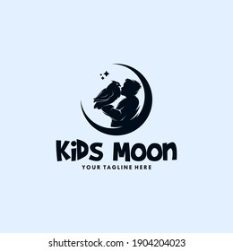 A boy with owl in the moon logo