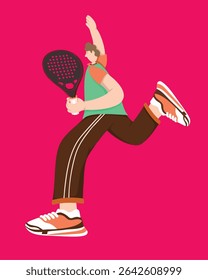 boy Padel Player in Action