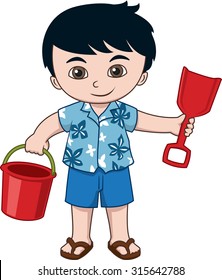 Boy with Pail and Shovel