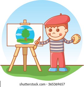 Boy painting