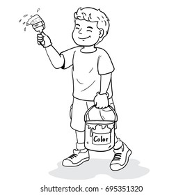 Boy painting