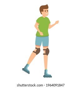 Boy park rollerblading icon. Cartoon of Boy park rollerblading vector icon for web design isolated on white background