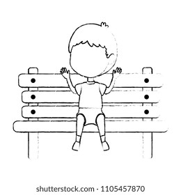 boy in the park wooden chair icon
