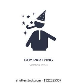 boy partying icon on white background. Simple element illustration from Party concept. boy partying sign icon symbol design.