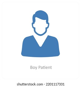 Junge Patient und Patient Icon Konzept