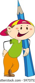 Boy with pencil