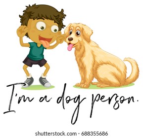 Boy and pet dog illustration