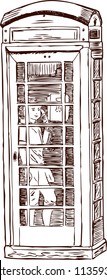 boy in a phone booth