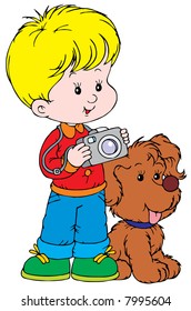Boy Photographer and his pup