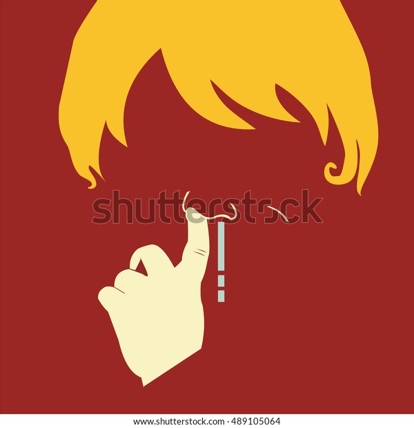 boy picking nose with\
flowing snot