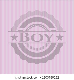 Boy pink emblem. Retro