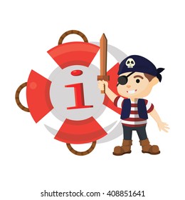 Boy pirate with float information