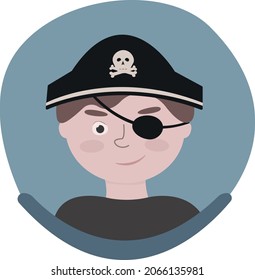 A boy at pirate hat