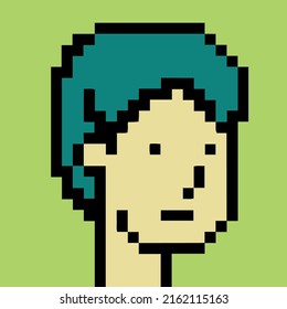 boy in pixel art vector icon