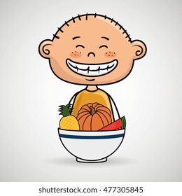 boy plate fruit vegetables